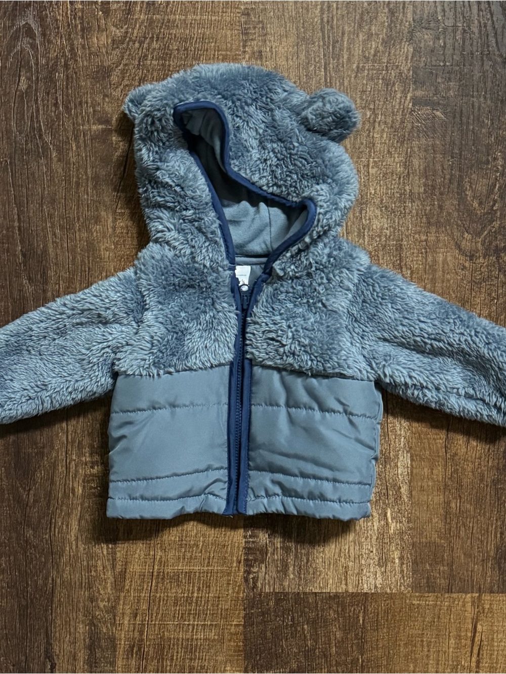 Carter's Blue Plush Bear Hooded Jacket